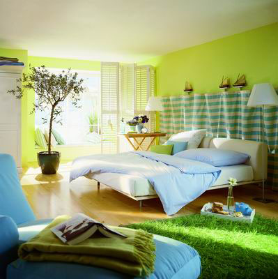 Natural Green Bedroom Design
