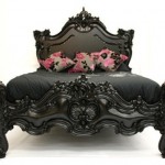 Black Rococo Carved Bed